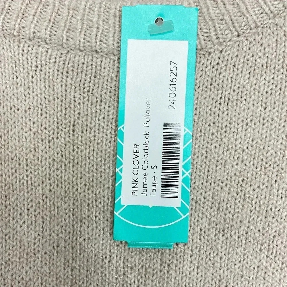 Pink Clover Animal Print Colorblock Crewneck Sweater Size Small - Picture 5 of 8